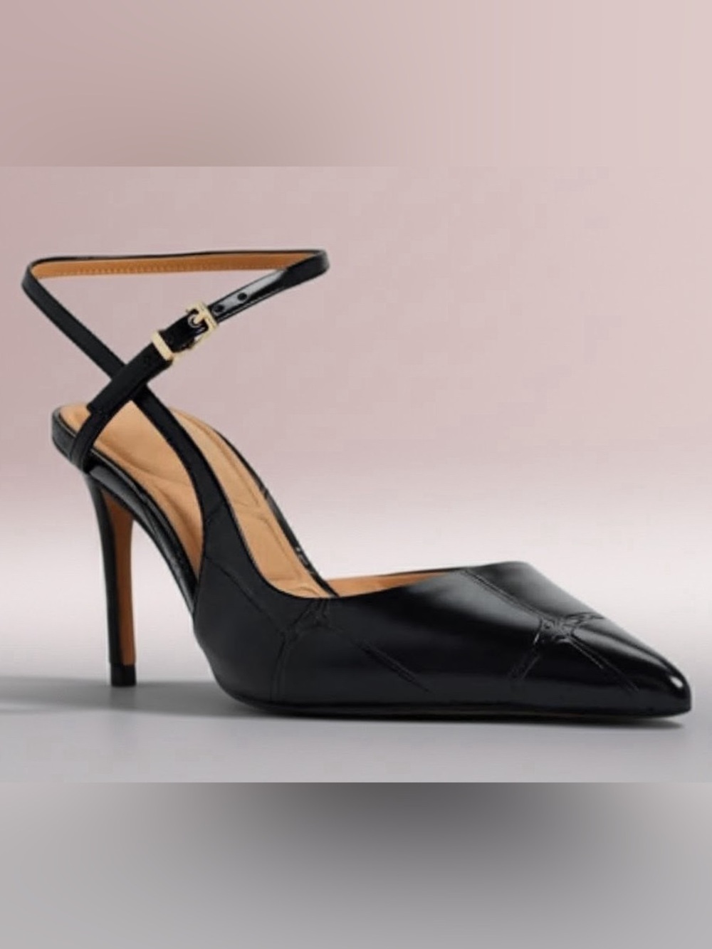 ALDO Kymmberly Pillow Walk Asymmetrical Strap Black Stiletto Heel Pump--NEW--8